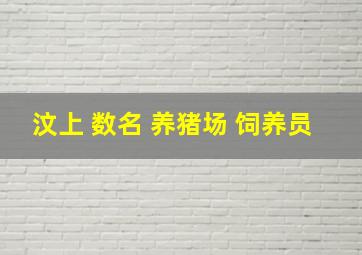 汶上 数名 养猪场 饲养员